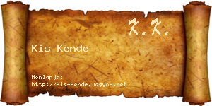 Kis Kende névjegykártya