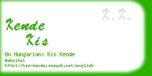 kende kis business card